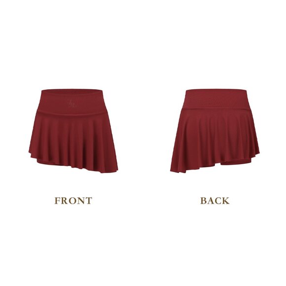 Asymmetrical Red Skirt with Shorts - Picture 4 of 8